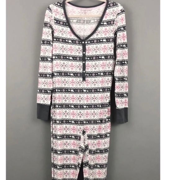 VICTORIA secret thermal one piece pajamas sz medium - Picture 2 of 6